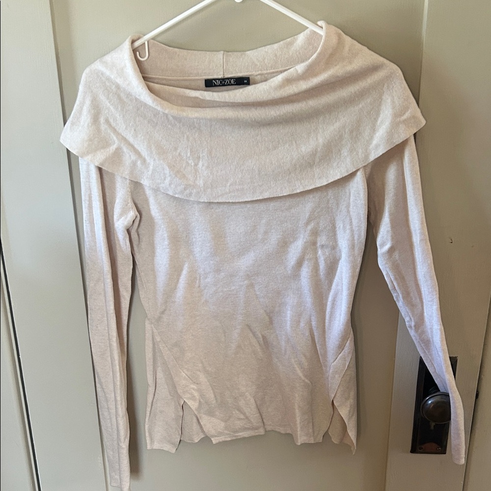 NIC+ZOE Cream Scoop Neck Sweater